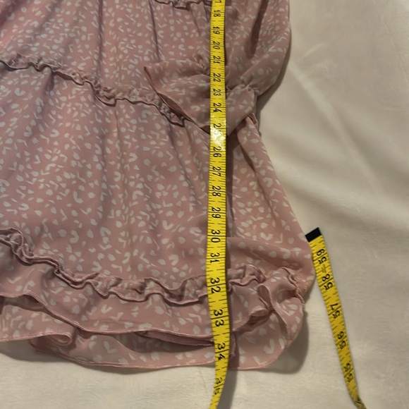 🔥Rue 21 large dress chiffon, light pink V-neck cute out back  mini dress - Picture 11 of 14